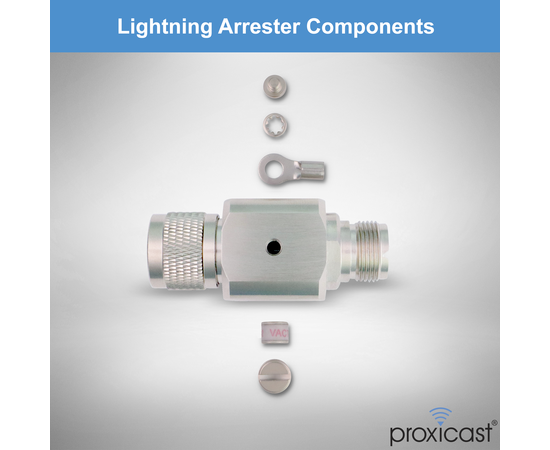 Coaxial Lightning Arrester/Suppressor with PL-259 & SO-239 (M/F) Connectors - Pro-Grade Coax Cable Surge Protector for HF, VHF, UHF, CB, Ham, Two-Way Radio and Other Antennas, Gender: UHF Male / UHF Female, 7 image