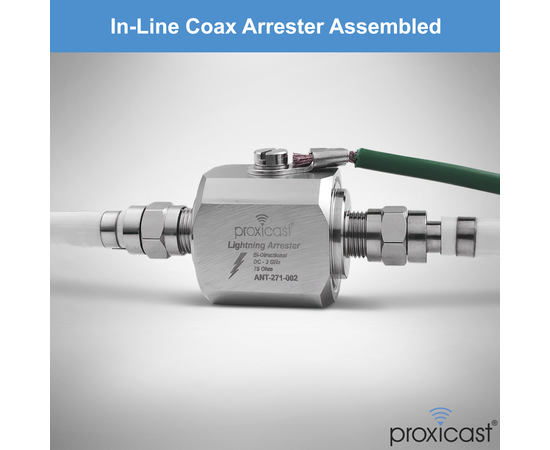 Coaxial Lightning Arrester For 0 To 6 GHz (N-Male/N-Female) - Pro-Grade Antenna Lightning Protector For 4G, LTE, 5G, Wi-Fi, 900MHz, Helium