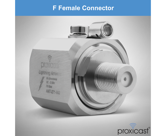 Coaxial Lightning Arrester/Suppressor with 75 Ohm F Female Connectors - Pro-Grade Coax Cable Surge Protector for Television (TV) / Satellite Dish Antennas & Cable Internet Use, Gender: F Female / F Female, 3 image