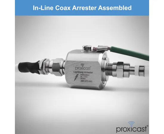 Coaxial Lightning Arrester/Suppressor with Male/Female 75 Ohm F Connectors - Pro-Grade Coax Cable Surge Protector for Television (TV) / Satellite Dish Antennas & Cable, Gender: F Male / F Female, 7 image