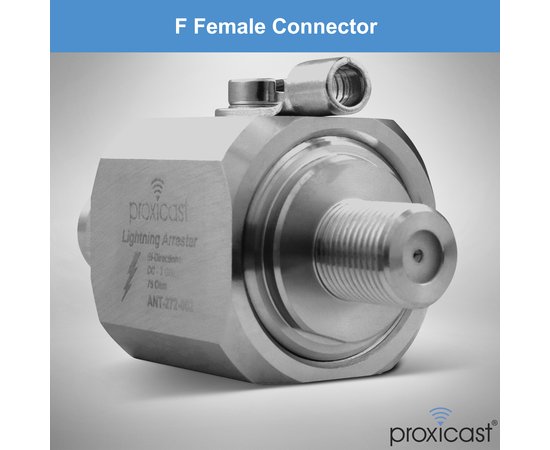 Coaxial Lightning Arrester/Suppressor with Male/Female 75 Ohm F Connectors - Pro-Grade Coax Cable Surge Protector for Television (TV) / Satellite Dish Antennas & Cable, Gender: F Male / F Female, 4 image