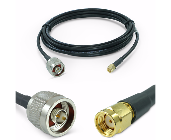 Proxicast RP SMA Male to N Male Premium Low-Loss Coaxial Cable (50 Ohm) for Connecting WiFi & Helium Miner (HNT Hotspots) to N-Female Antennas, RPSMA Cable Length: 10 ft