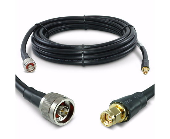 Proxicast RP SMA Male to N Male Premium Low-Loss Coaxial Cable (50 Ohm) for Connecting WiFi & Helium Miner (HNT Hotspots) to N-Female Antennas, RPSMA Cable Length: 25 ft