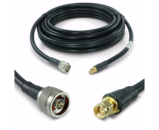 Proxicast RP SMA Male to N Male Premium Low-Loss Coaxial Cable (50 Ohm) for Connecting WiFi & Helium Miner (HNT Hotspots) to N-Female Antennas, RPSMA Cable Length: 36 ft