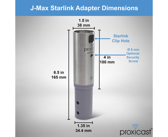 Proxicast Starlink Antenna Adapter for J-Max Antenna Mounts - Stainless Steel Coupler for V2 Rectangular Motorized Starlink Satellite Dish Antenna, 3 image