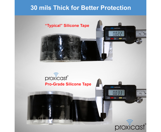 Proxicast Pro-Grade Extra Strong Weatherproof Self-Bonding 30mil Silicone Sealing Tape For Coax Connectors (1.5" x 15' roll), Color: Black, 2 image