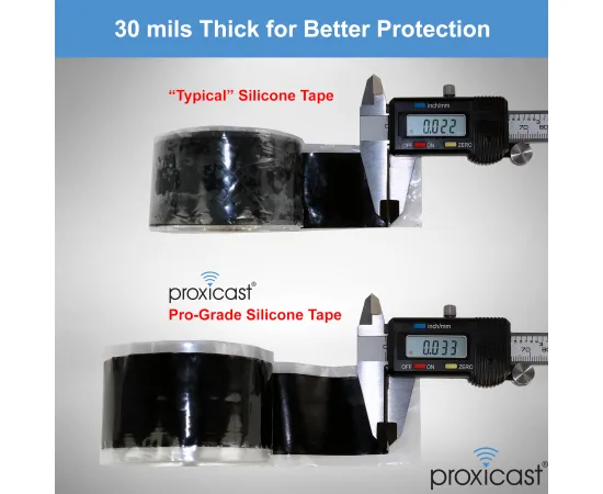 Proxicast Pro-Grade Extra Strong Weatherproof Self-Bonding 30mil Silicone Sealing Tape For Coax Connectors (1.5" x 15' roll), Color: Black, 3 image