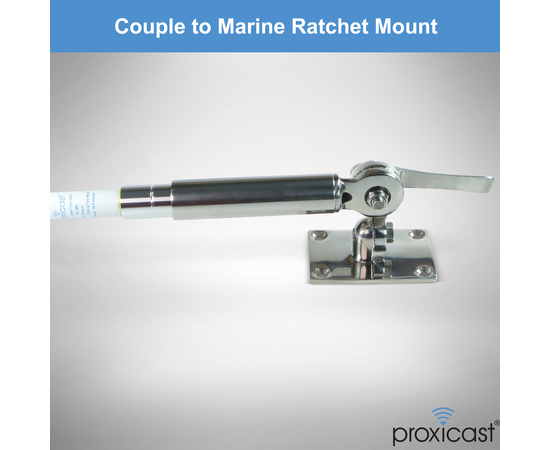 Proxicast Stainless Steel Standard Marine 1"-14 Threaded Double Female Ferrule Antenna Mount Coupler - Joins Male Marine or N-Female Antennas to Male Marine Mounts - 4.5 Inches Long, 6 image