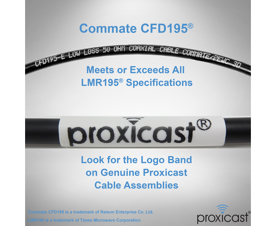 Proxicast Low-Loss Coax Extension Cable (50 Ohm) - SMA Male to N Male - for 3G/4G/LTE/Ham/ADS-B/GPS/RF Radio to Antenna or Surge Arrester Use (Not for TV or WiFi), Length: 10 ft (CFD 195), 5 image