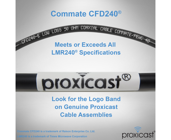 Proxicast Low-Loss Coax Extension Cable (50 Ohm) - SMA Male to N Male - for 4G/LTE/5G/Ham/ADS-B/GPS/RF Radio to Antenna or Surge Arrester Use (Not for TV or WiFi), Length: 15 ft (CFD 240), 5 image