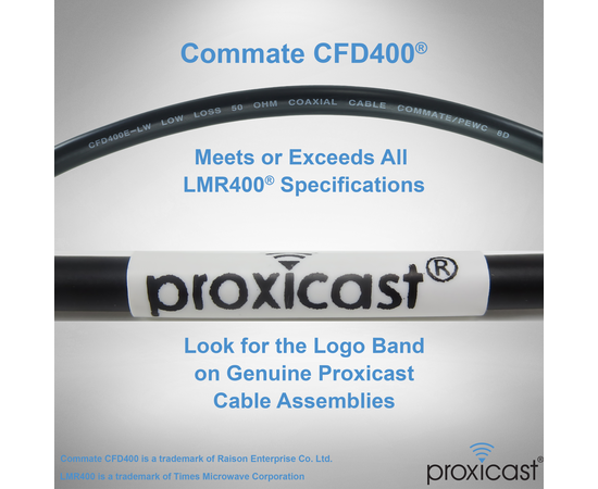 Proxicast Low-Loss Coax Extension Cable (50 Ohm) - SMA Male to N Male - for 4G/LTE/5G/Ham/ADS-B/GPS/RF Radio to Antenna or Surge Arrester Use (Not for TV or WiFi), Length: 36 ft (CFD 400), 5 image