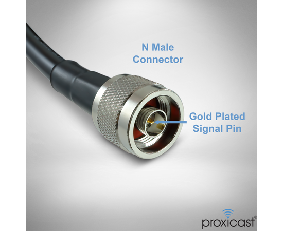 Proxicast Low-Loss Coax Extension Cable (50 Ohm) - SMA Male to N Male - for 4G/LTE/5G/Ham/ADS-B/GPS/RF Radio to Antenna or Surge Arrester Use (Not for TV or WiFi), Length: 25 ft (CFD 400), 3 image