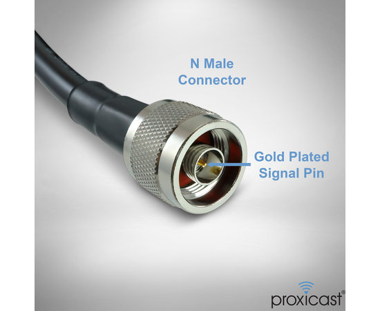 Proxicast Low-Loss Coax Extension Cable (50 Ohm) - SMA Male to N Male - for 4G/LTE/5G/Ham/ADS-B/GPS/RF Radio to Antenna or Surge Arrester Use (Not for TV or WiFi), Length: 50 ft (CFD 400), 3 image