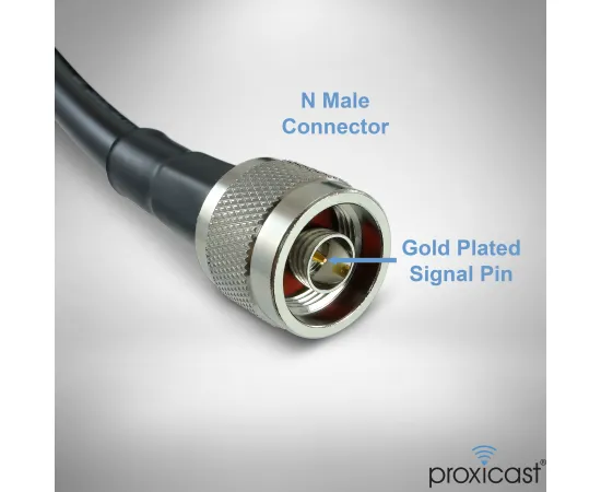 Proxicast Low-Loss Coax Jumper Cable (50 Ohm) - N-Male to N-Male - Radio to Surge Arrestor or Antenna, Cable Length: 25 ft (CFD 400), 2 image