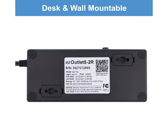 ezOutlet5-2R - Dual Outlet Internet Enabled IP & WiFi Remote Power Switch with Automatic Reboot - iOS | Android | Cloud | 2 Web Controllable AC Power Outlets - Model EZ-73a, # Outlets: 2, 6 image