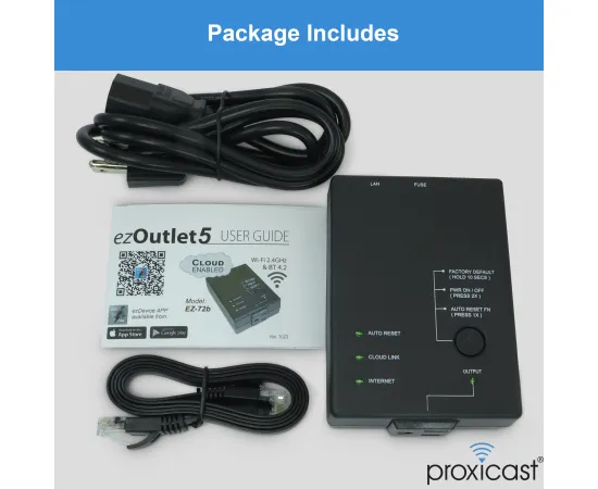 ezOutlet5 - Internet Enabled IP & WiFi Remote Power Switch with Reboot (AC Power/Single Outlet/iOS/Android/Cloud/Web Controllable) - Newest Model, # Outlets: 1, 7 image