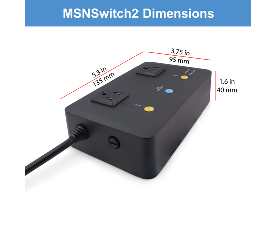 MSNSwitch2 Internet Enabled IP Remote Power Switch with Reboot - Control via Smartphone App, Cloud Service, Web Browser, API, Skype or Google Chat - 2 Independent AC Power Outlets (Model UIS-722b), 7 image