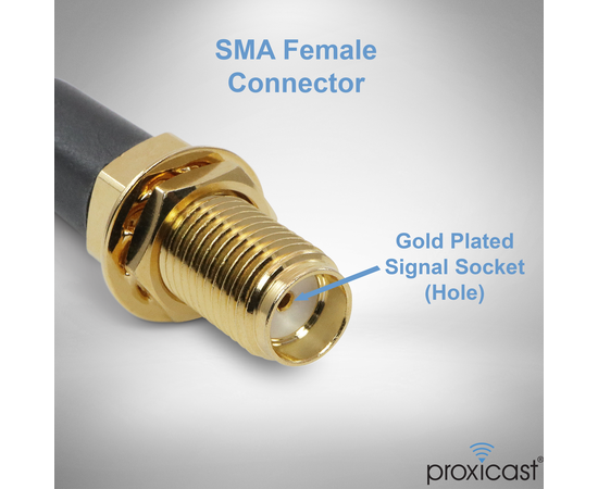 Proxicast Low-Loss Coax Extension Cable (50 Ohm) - SMA Male to SMA Female - Antenna Lead Extender for 5G/4G/LTE/Ham/ADS-B/GPS/RF Radio Use (Not for TV or WiFi), Length: 36 ft (CFD 400), 4 image