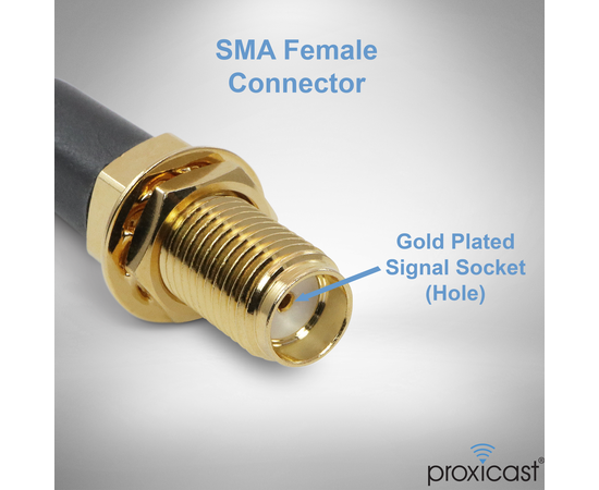 Proxicast Low-Loss Coax Extension Cable (50 Ohm) - SMA Male to SMA Female - Antenna Lead Extender for 5G/4G/LTE/Ham/ADS-B/GPS/RF Radio Use (Not for TV or WiFi), Length: 36 ft (CFD 400), 3 image
