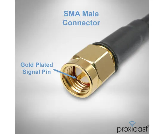 Proxicast Low-Loss Coax Extension Cable (50 Ohm) - SMA Male to SMA Female - Antenna Lead Extender for 5G/4G/LTE/Ham/ADS-B/GPS/RF Radio Use (Not for TV or WiFi), Length: 10 ft (CFD 195), 2 image