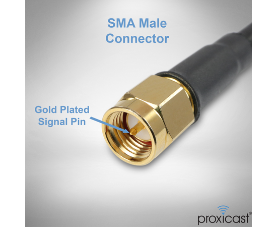 Proxicast Low-Loss Coax Extension Cable (50 Ohm) - SMA Male to N Male - for 4G/LTE/5G/Ham/ADS-B/GPS/RF Radio to Antenna or Surge Arrester Use (Not for TV or WiFi), Length: 3 ft (CFD 240), 2 image