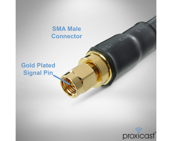 Proxicast Low-Loss Coax Extension Cable (50 Ohm) - SMA Male to N Male - for 4G/LTE/5G/Ham/ADS-B/GPS/RF Radio to Antenna or Surge Arrester Use (Not for TV or WiFi), Length: 25 ft (CFD 400), 4 image