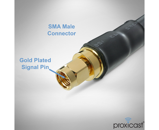 Proxicast Low-Loss Coax Extension Cable (50 Ohm) - SMA Male to N Male - for 4G/LTE/5G/Ham/ADS-B/GPS/RF Radio to Antenna or Surge Arrester Use (Not for TV or WiFi), Length: 50 ft (CFD 400), 2 image