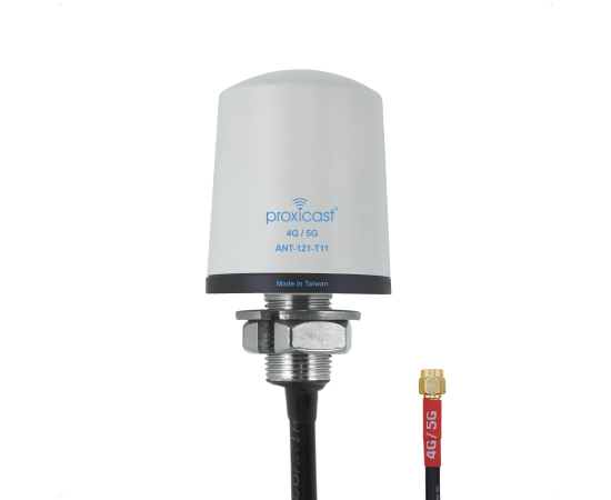 Proxicast Pro-Grade SISO 4G/5G Vandal Resistant Low-Profile Through-Hole Mount Omni-Directional Antenna, Color: White, Cable Length: 2 ft