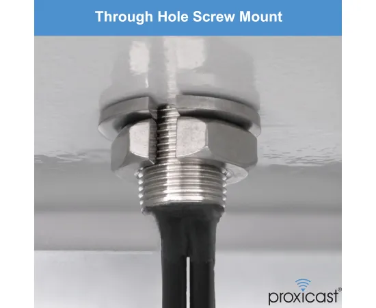 Proxicast Pro-Grade 2x2 MIMO 4G/5G Vandal Resistant Low-Profile Through-Hole Mount Omni-Directional Antenna, Color: White, Cable Length: 2 ft, 3 image