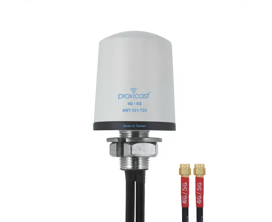Proxicast Pro-Grade 2x2 MIMO 4G/5G Vandal Resistant Low-Profile Through-Hole Mount Omni-Directional Antenna, Color: White, Cable Length: 2 ft