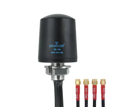 Proxicast Pro-Grade 4x4 MIMO 4G/5G Vandal Resistant Low-Profile Through-Hole Mount Omni-Directional Antenna, Color: Black, Cable Length: 6 ft