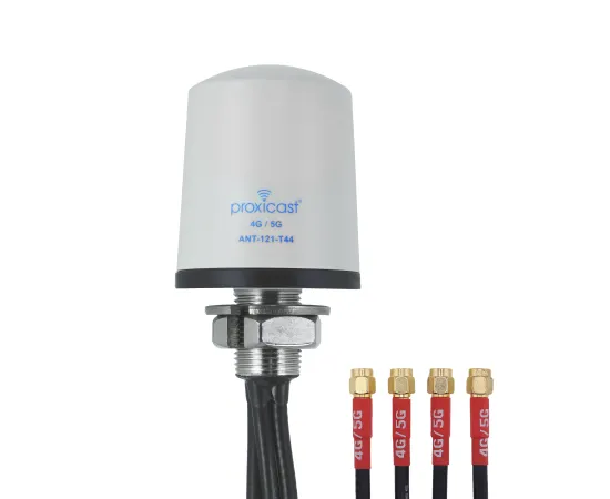 Proxicast Pro-Grade 4x4 MIMO 4G/5G Vandal Resistant Low-Profile Through-Hole Mount Omni-Directional Antenna, Color: White, Cable Length: 2 ft
