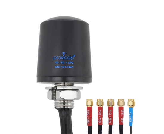 Proxicast Pro-Grade 5-in-1 Combo Antenna - 4x4 MIMO 5G + GPS - Vandal Resistant Low Profile Omnidirectional Hole Mount, Color: Black, Cable Length: 6 ft