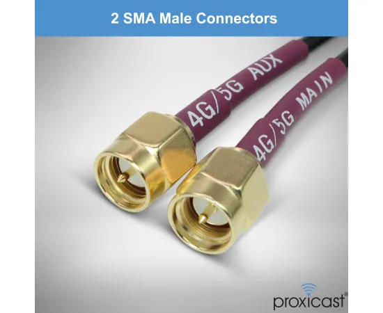 Proxicast Ultra Low Profile MIMO 4G / 5G Omni-Directional Screw-Mount Antenna for Verizon, AT&T (and Others) Modems & Routers with SMA External Antenna Jacks, Mounting Style: Through Hole Mount - SMA Connectors, 4 image