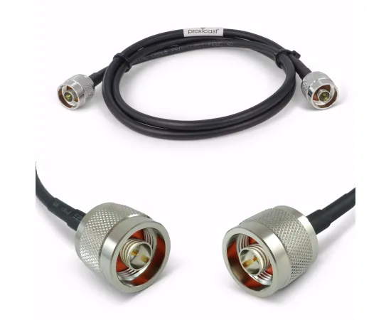 Proxicast Low-Loss Coax Jumper Cable (50 Ohm) - N-Male to N-Male - Radio to Surge Arrestor or Antenna, Cable Length: 3 ft (CFD240)