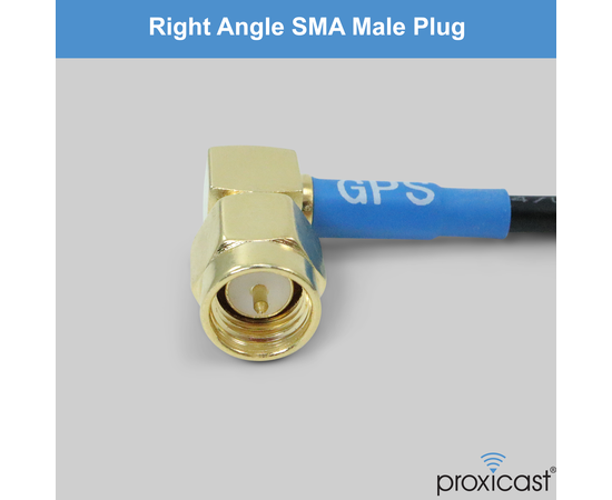 Proxicast Active/Passive GPS Antenna SMA - Through-Hole Screw Mount Puck Antenna with Right Angle SMA Male Connector on 18 inch Low Loss Coax Lead - 28 dB LNA, GPS Cable Length: 18 inch lead - R/A SMA Male, 4 image