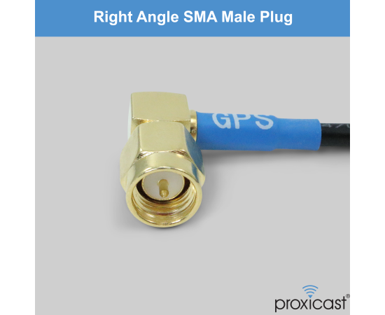 Proxicast Quad-System GPS + GLONASS + Galileo + BeiDou Active GNSS Antenna - 3.3 ft Right Angle SMA Male, GPS Cable & Connector: 3.3 ft - R/A SMA Male, 3 image