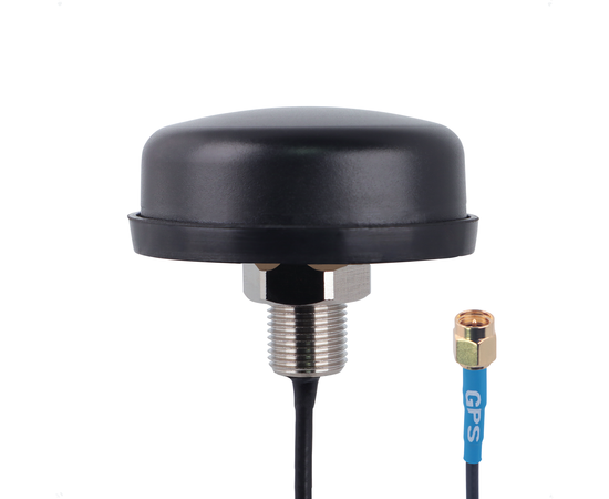 Proxicast Active/Passive GPS Antenna SMA - Through-Hole Screw Mount Puck Style with Straight SMA Connector on 3 ft Coax Lead - 28 dB LNA, GPS Cable Length: 3 ft lead - SMA Male