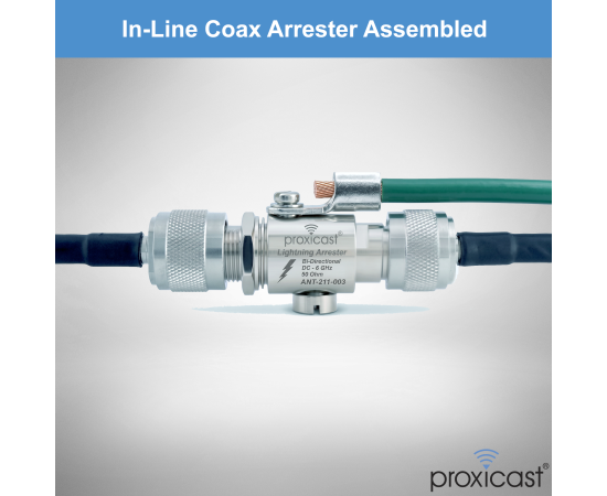 Coaxial Lightning Arrester for 0 to 6 GHz (N-Female/N-Female) - Pro-Grade Antenna Lightning Protector for 4G, LTE, 5G, Wi-Fi, 900MHz, Helium, LoRa, Ham and Other Outside Antennas, 5 image