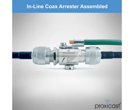 Coaxial Lightning Arrester for 0 to 6 GHz (N-Female/N-Female) - Pro-Grade Antenna Lightning Protector for 4G, LTE, 5G, Wi-Fi, 900MHz, Helium, LoRa, Ham and Other Outside Antennas, Gender: N Female / N Female - V3, 5 image