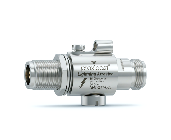 Coaxial Lightning Arrester for 0 to 6 GHz (N-Female/N-Female) - Pro-Grade Antenna Lightning Protector for 4G, LTE, 5G, Wi-Fi, 900MHz, Helium, LoRa, Ham and Other Outside Antennas