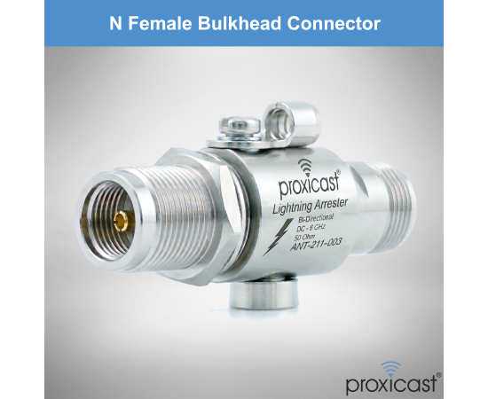 Coaxial Lightning Arrester for 0 to 6 GHz (N-Female/N-Female) - Pro-Grade Antenna Lightning Protector for 4G, LTE, 5G, Wi-Fi, 900MHz, Helium, LoRa, Ham and Other Outside Antennas, 3 image