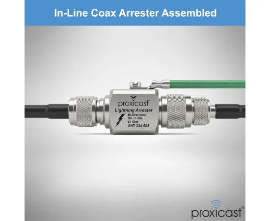 Coaxial Lightning Arrester/Suppressor with PL-259 & SO-239 (M/F) Connectors - Pro-Grade Coax Cable Surge Protector for HF, VHF, UHF, CB, Ham, Two-Way Radio and Other Antennas, Gender: UHF Male / UHF Female - V3, 6 image