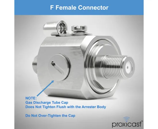 Coaxial Lightning Arrester/Suppressor with 75 Ohm F Female Connectors - Pro-Grade Coax Cable Surge Protector for Television (TV) / Satellite Dish Antennas & Cable Internet Use, Gender: F Female / F Female - V3, 3 image