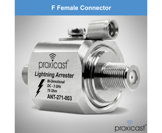 Coaxial Lightning Arrester/Suppressor with 75 Ohm F Female Connectors - Pro-Grade Coax Cable Surge Protector for Television (TV) / Satellite Dish Antennas & Cable Internet Use, Gender: F Female / F Female - V3, 2 image