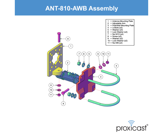 Proxicast Universal Wall/Pole Mount Adjustable Articulated Bracket for Outdoor Antennas, Cameras, Lights, Speakers, etc - Not for Mounting TVs or Monitors, 8 image
