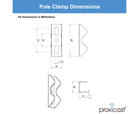 Stainless Steel L-Bracket, U-Bolt, Clamp & Fasteners for Wall or Pole Mounting for Through-Hole Antenna Posts up to 20 mm (7/8"), 4 image