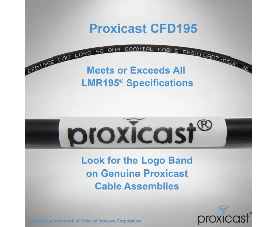 Proxicast Low-Loss Coax Jumper Cable (50 Ohm) - N-Male to N-Male - Radio to Surge Arrestor or Antenna, Cable Length: 6 ft (CFD 195), 4 image
