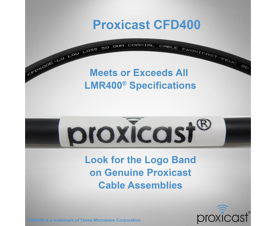 Proxicast Low-Loss Coax Extension Cable (50 Ohm) - SMA Male to N Male - for 4G/LTE/5G/Ham/ADS-B/GPS/RF Radio to Antenna or Surge Arrester Use (Not for TV or WiFi), Length: 50 ft (CFD 400), 5 image