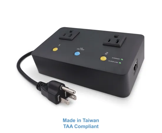 MSNSwitch2 Internet Enabled IP Remote Power Switch with Reboot - Control via Smartphone App, Cloud Service, Web Browser or API - 2 Independent AC Power Outlets (Model UIS-722T), MSNSwitch Variants: TAA Compliant